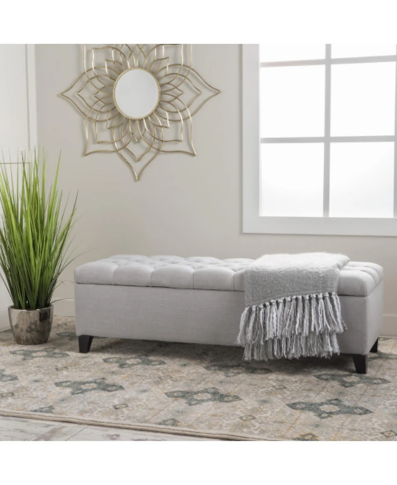 Streamdale Button Tufted Diamond Stitch Storage Ottoman Bench