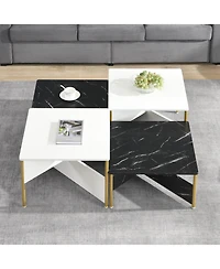 Streamdale Furniture Modern Nesting Coffee Tables - Mid Century Square Set