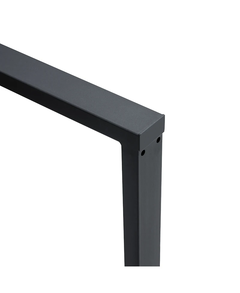 Streamdale Furniture Minimalist Retro Dining Table - Textured Top, Black Metal Legs