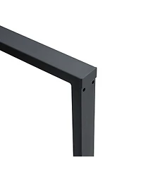 Streamdale Furniture Minimalist Retro Dining Table - Textured Top, Black Metal Legs
