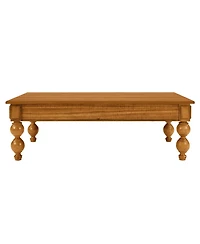 Streamdale Furniture Wooden Coffee Table with Drawer & Gourd Legs (Natural)