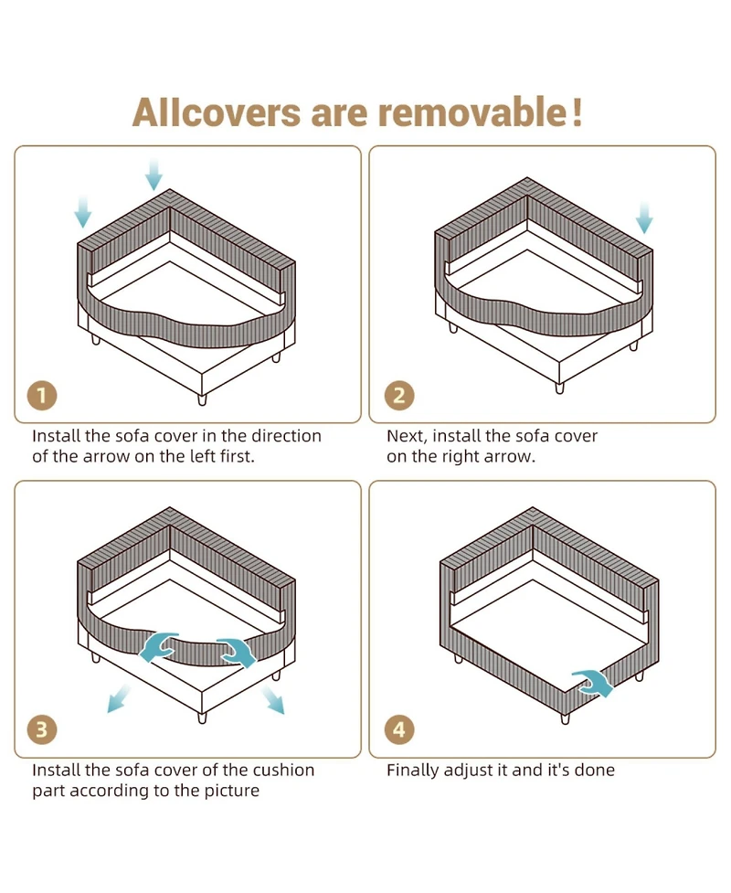 Streamdale Furniture Plush Corduroy 4-Seat Sofa, Modern Comfy Cloud Couch