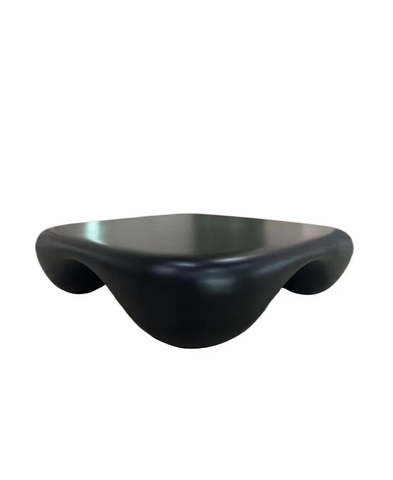 Streamdale Furniture Modern Coffee Table Faux Travertine Textured for Livingroom/Office,black