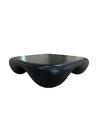 Streamdale Furniture Modern Coffee Table Faux Travertine Textured for Livingroom/Office,black