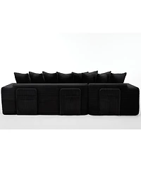 Streamdale Furniture Streamdale Oversize Cloud Sectional Sofa Bed, L-Shape, 8 Pillows, Corduroy, Black (Right Facing)