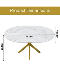 Streamdale Furniture Round Extendable Dining Table, Carbon Steel Base (4-6 Seater)