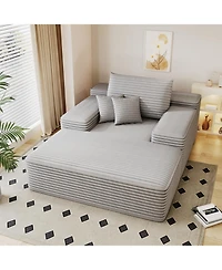 Streamdale Furniture Chaise Lounge Chair Indoor Oversized Sofa Bed Sleeper Couch Plush Faux Fur