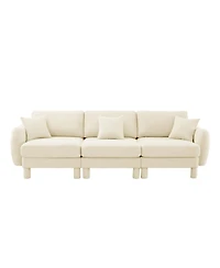 Streamdale Furniture Boucle 3-Seater Sofa with Shell Armrests