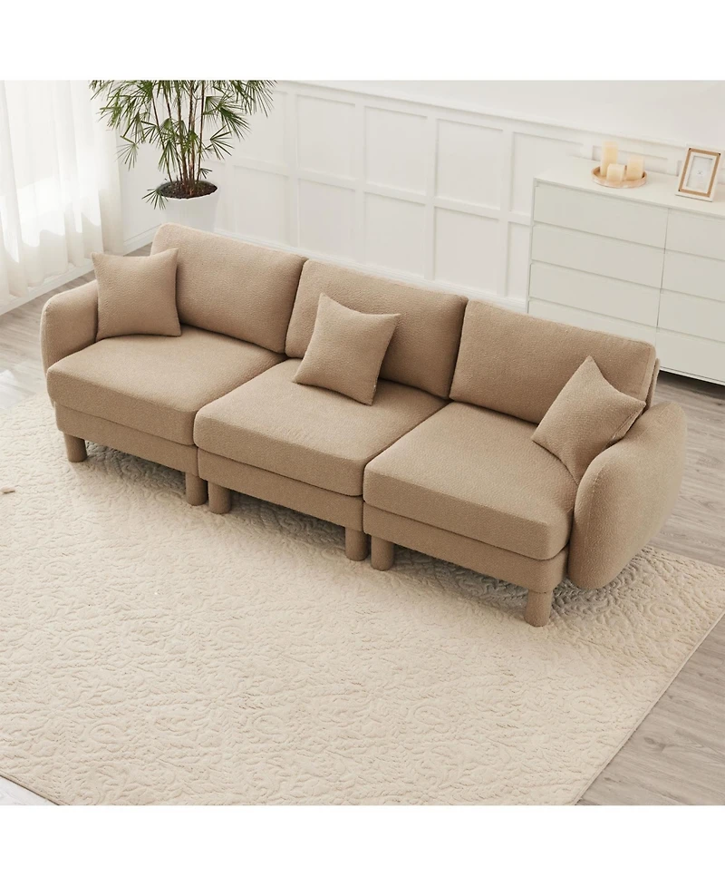 Streamdale Furniture Boucle -Seater Sofa, Shell Armrests