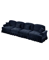 Streamdale Furniture Mid Century 4-Seater Chenille Sofa with Flared Arms