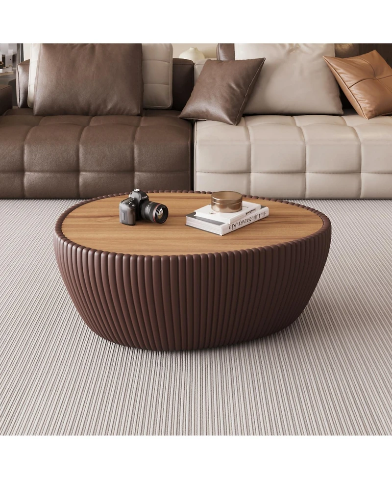 Streamdale Furniture + Marble Top + Leather + Coffee Table