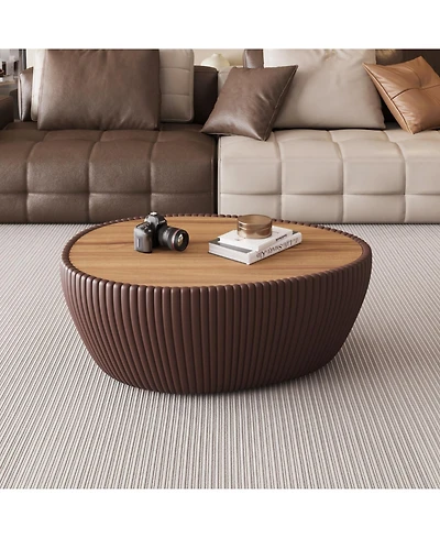 Streamdale Furniture + Marble Top + Leather + Coffee Table