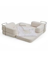 Streamdale Furniture 1 Pc. Fabric Upholstery Convertible with Blanket & Pillow Floor Sofa Bed