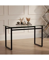 Streamdale Furniture Streamdale 51" Modern Glass Dining Table, Chrome Legs