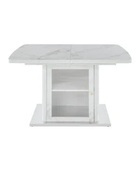 Streamdale Furniture Modern Extendable Marble Dining Table with Storage