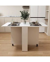 Streamdale Foldable 51.18" white table for small families display or home use.