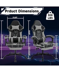 Streamdale Furniture Gaming chair with footrest and lumbar backrest