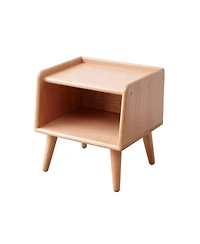 Streamdale European Beechwood Bedside Table Modern, Nordic Storage Cabinet