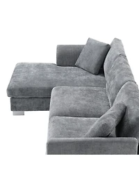 Streamdale Furniture Modern Cloud Sectional Sofa, 4-Seat L-Shaped Couch with Pillows