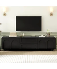Streamdale Furniture Arched Door Tv Stand with Drawers for TVs up to 75", 5 Iron Legs