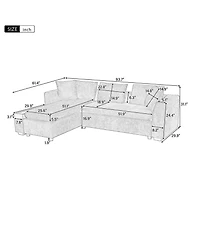 Streamdale Furniture 93.7" L-Shaped Sectional Sofa with Storage