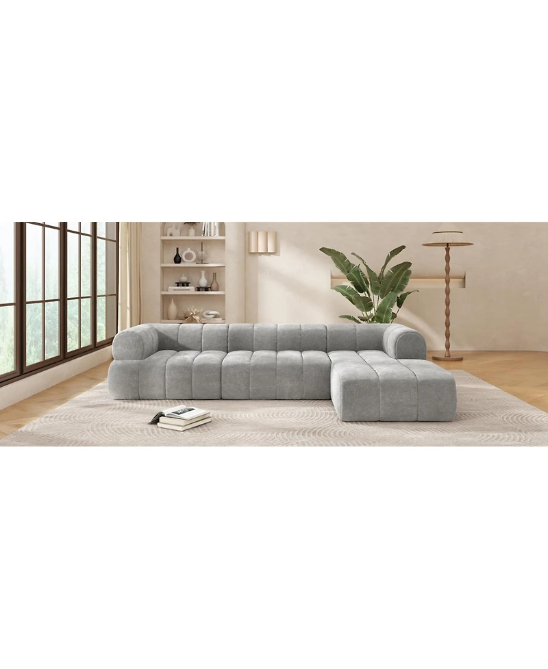 Streamdale Furniture 122" Modern L-Shaped Sectional Sofa with Chaise Lounge (Right Hand)