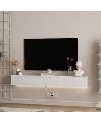 Streamdale Furniture Floating Tv Stand Wall Mounted Led 69" Modern Entertainment Center