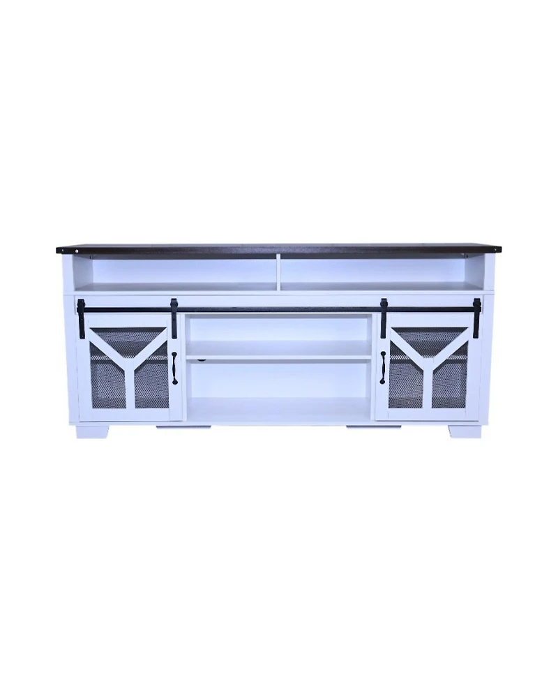 Streamdale Furniture 65" Led Tv Stand - Barn Door Farmhouse