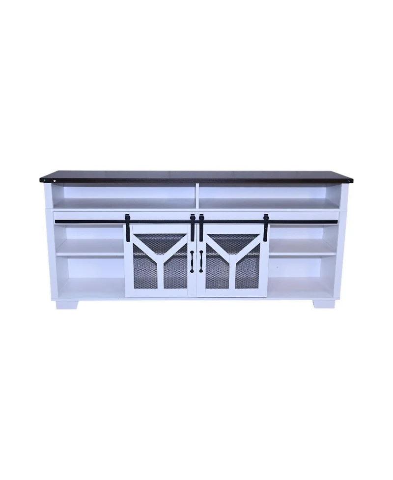 Streamdale Furniture 65" Led Tv Stand - Barn Door Farmhouse