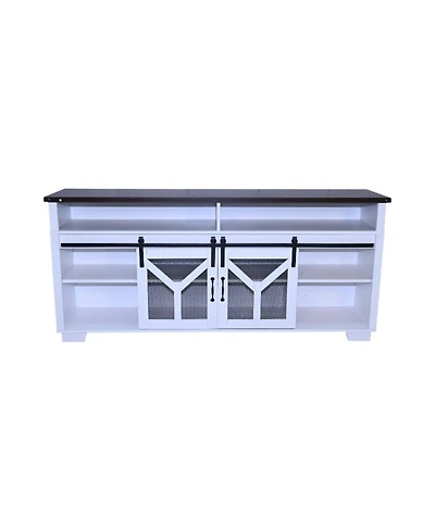 Streamdale Furniture 65" Led Tv Stand - Barn Door Farmhouse