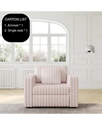 Streamdale Furniture Plush Modular Sofa Single - Light Pink