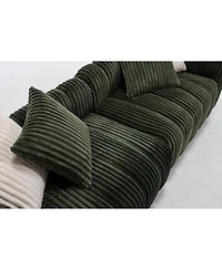 Streamdale Furniture 114" Corduroy Sofa with Ottoman