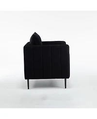 Streamdale Furniture Velvet Accent Chair with Metal Legs
