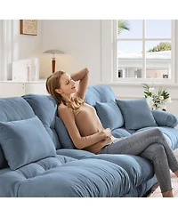 Streamdale Furniture Luxury Modular Sectional Sofa - Chenille Blue