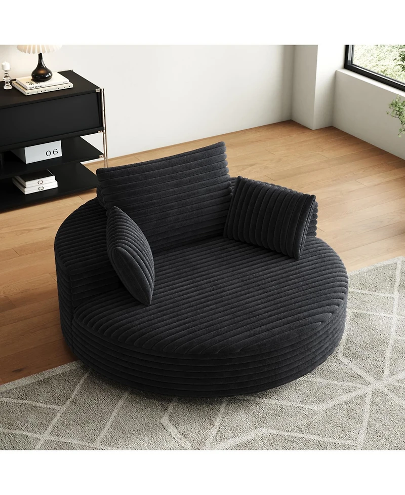 Streamdale Furniture 55" Corduroy Swivel Sleeper Chair