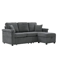 Streamdale Furniture L-Shaped Sectional Sofa w/ Storage Ottoman, Usb, Cup Holder