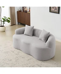 Streamdale Furniture Curved Loveseat Sofa, Small Space Couch with 2 Pillows