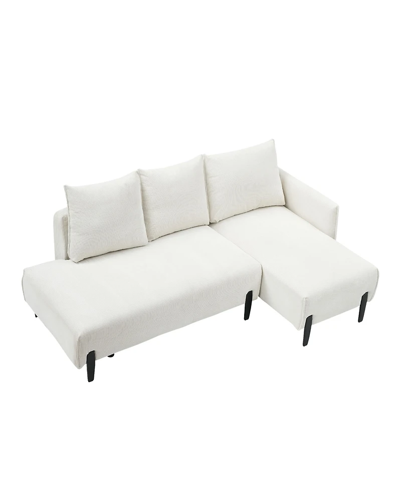 Streamdale Furniture Corduroy Sofa with 3 Pillows