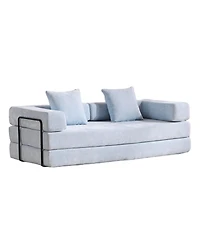 Streamdale Furniture Convertible Floor Sofa Bed with Pillow & Armrest