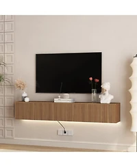 Streamdale Furniture Floating Tv Stand, Wall Mounted, Led, 69", for 55-65 Inch TVs