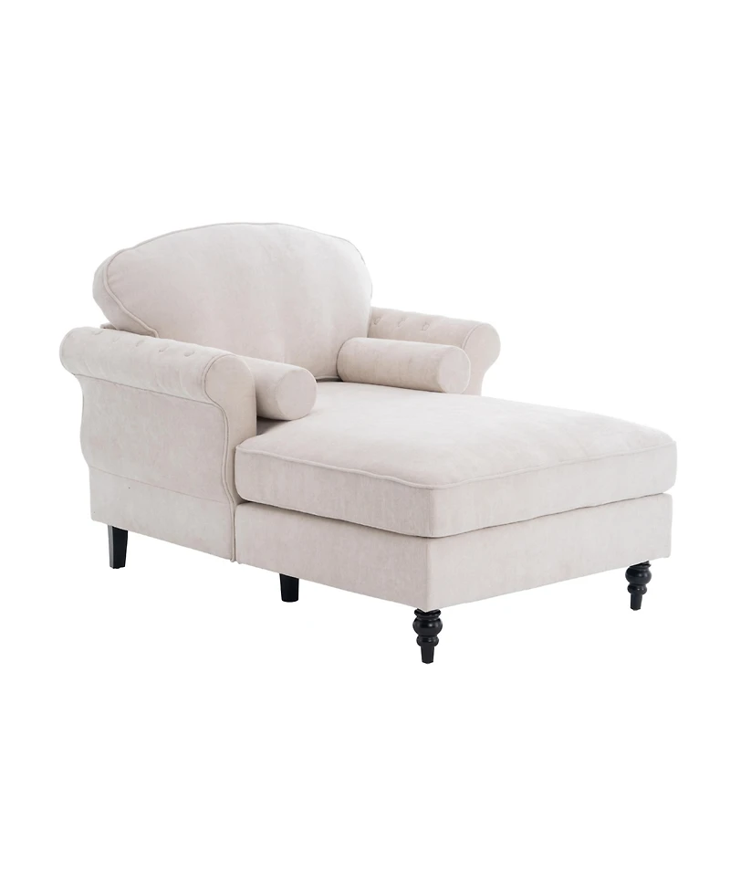 Streamdale Furniture Oversized Chenille Chaise Lounge Sofa Bed