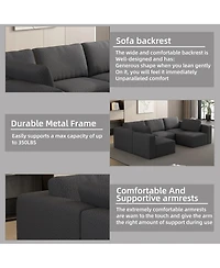 Streamdale Furniture Modular Sectional Sofa Sleeper Couch w/ Chaise & Ottoman,(Combo 3A+2B)