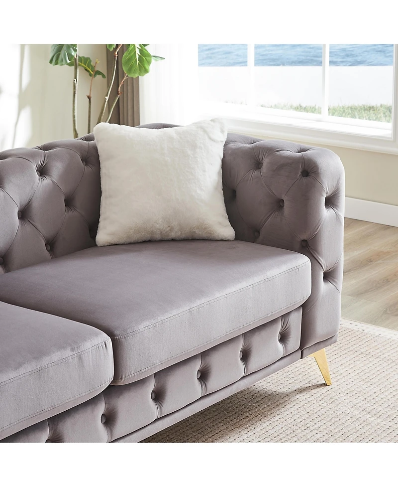 Streamdale Furniture Deluxe Velvet Chesterfield Sofa with Tufted Buttons