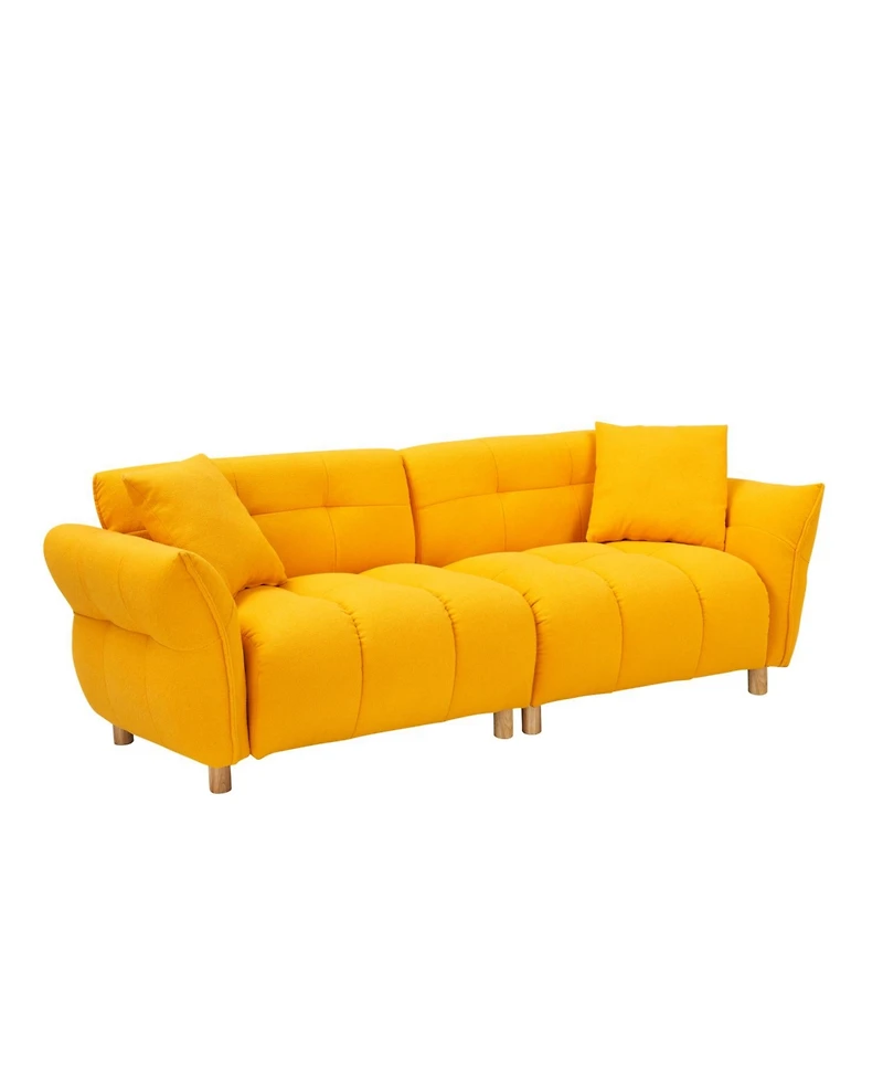 Streamdale Furniture Teddy Sofa (Yellow) w/ Pillows - Apartment/Office/Living Room