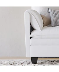 Streamdale Furniture 107.8" 3 Seater L-Shaped Sofa Couch with Ottoman & Pockets