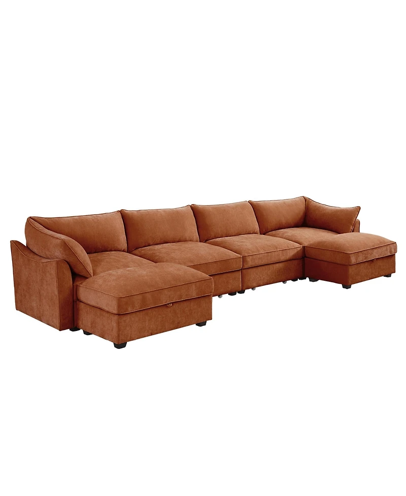 Streamdale Furniture U Shape Sectional Sofa with Ottomans & Storage