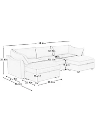 Streamdale Furniture U Shape Sofa w/ Ottomans & Storage