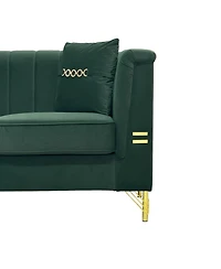 Streamdale Furniture Gold Leg Sherpa Sofa - Modern 3-Seater Couch