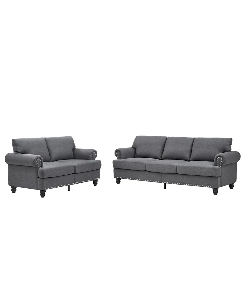 Streamdale Modern Classic Grey Sofa 2+3 Seater