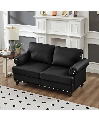 Streamdale Furniture Streamdale Modern Classic Loveseat Faux Leather